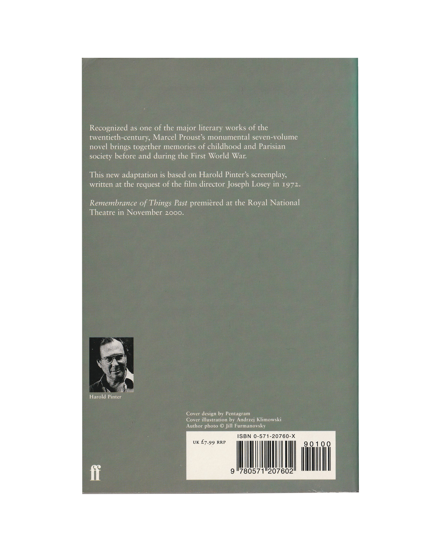 Remembrance of Things Past (Play) by Proust, Adapted by Pinter