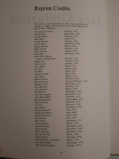 Jazz Guitarists (Collected interviews from Guitar Player Magazine)