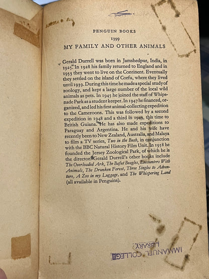 My Family and Other Animals by Gerald Durrell