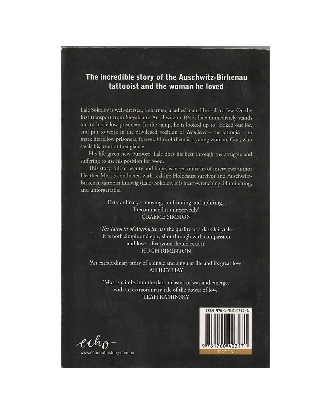 The Tattooist of Auschwitz by Heather Morris